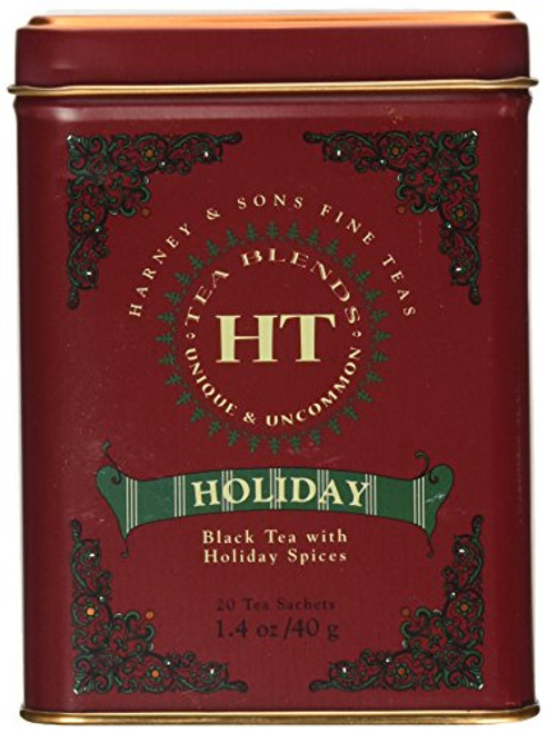 Harney & Sons Holiday Black Tea Tin Can - with Holiday Spices: Citrus, Almond, Clove and Cinnamon - 20 Sachets, 1.4 Ounces Harney & Sons Holiday Black Tea Tin Can - with Holiday Spices: Citrus, Almond, Clove and Cinnamon - 20 Sachets, 1.4 Ounces