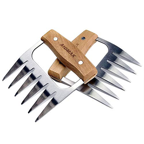 AidMax Meat Claws BBQ Tools for Shredding Meat - Chicken Bear Claws Meat Shredder with Handles for Pulled Pork 2 Pack
