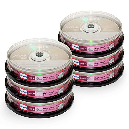 Philips 60-disc DVD-R 16x Logo Top 6 x 10pk Cake Box Spindle