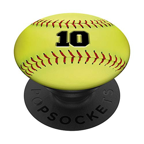 Softball Player Number 10 PopSockets PopGrip Swappable Grip for Phones Tablets Softball Player Number 10 PopSockets PopGrip Swappable Grip for Phones Tablets
