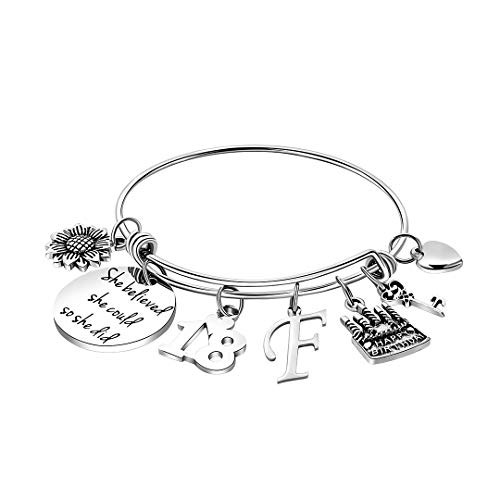 18th Birthday Gifts for Girls Daughter Granddaughter Sister Niece Inspirational Encouragement 18 Year Old Jewelry Gifts for Her Expandable Charm Bangle Bracelet Initial Letter F 18th Birthday Gifts for Girls Daughter Granddaughter Sister Niece Inspirational Encouragement 18 Year Old Jewelry Gifts for Her Expandable Charm Bangle Bracelet Initial Letter F