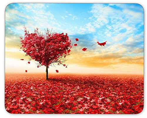 Artistic Love Field heart tree under blue sky mouse pad--Non-Slip Rubber MousePad---Applies to games，home, school,office mouse pad