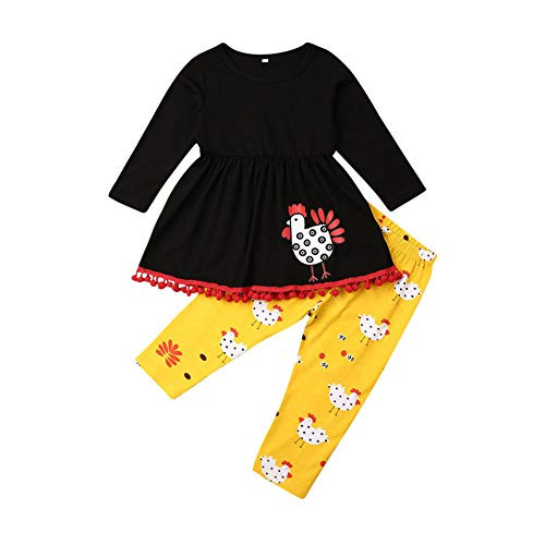 2Pcs Kids Toddler Baby Girl Long Sleeve T-Shirt TopsFloral Pants Outfit Set Fall Clothes Turkey-Thanksgiving Outfit 6-7T