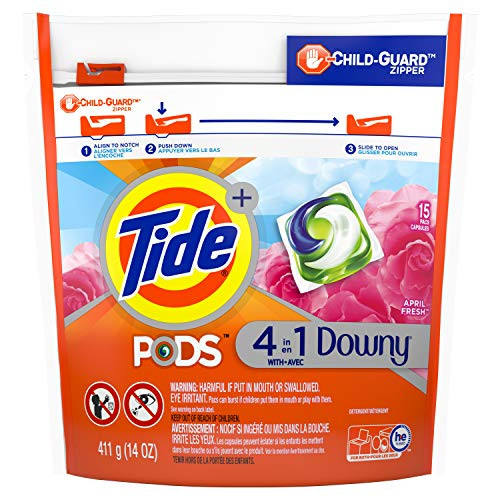 Tide PODS Downy HE Turbo Laundry Detergent Pacs 15 Count Bag