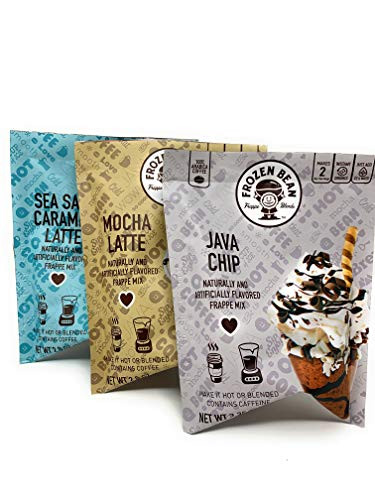  Frozen Bean Frappe Blends Variety Pack 3_35 oz Java Chip Sea Salt Caramel Latte 2_8 oz Mocha Latte 2_8 oz