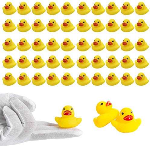LOUHUA 100Pcs Mini Rubber Ducky Baby Bath Toy Shower Birthday Party Favors Gift