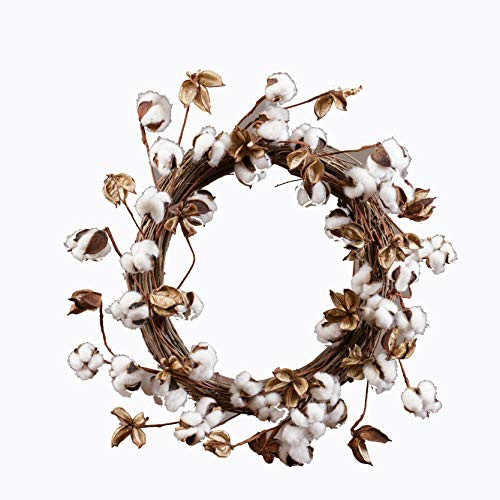 Your Hearts Delight Twig Base with Cotton Pods Wreath Multi Your Hearts Delight Twig Base with Cotton Pods Wreath Multi