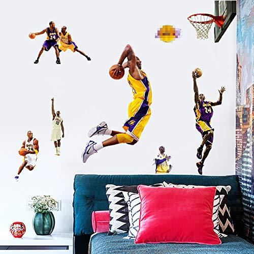 TENG YU Basketball Star Wall Decal 3D Basketball Player Dunk Peel and Stick Wall Stickers Vinyl Wall Decals for Boys Bedroom Living Room Home Decor?Size?15_7 x 23_7 inch ?