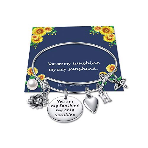 Sunflower Charm Bracelets for Women Girls Stainless Steel Expandable Bangle Bracelets Letter Sunflower Bee You are My Sunshine My Only Sunshine Initial Charm Sunflower Bracelets Jewelry Gift H Sunflower Charm Bracelets for Women Girls Stainless Steel Expandable Bangle Bracelets Letter Sunflower Bee You are My Sunshine My Only Sunshine Initial Charm Sunflower Bracelets Jewelry Gift H