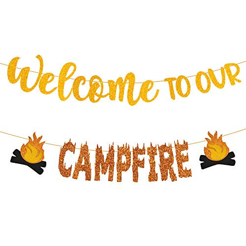 Camping Party Decorations Welcome to Our Camp Fire Banner camping decor Camping Birthday party supplies for Happy Camper Decor Camping Party Decorations Welcome to Our Camp Fire Banner camping decor Camping Birthday party supplies for Happy Camper Decor