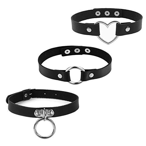 3 Pairs Black PU Leather Chokers Necklace Heart Collar O Ring Choker Goth Choker Punk Rock Choker Collar for Women A?heart2 o ring 3 Pairs Black PU Leather Chokers Necklace Heart Collar O Ring Choker Goth Choker Punk Rock Choker Collar for Women A?heart2 o ring