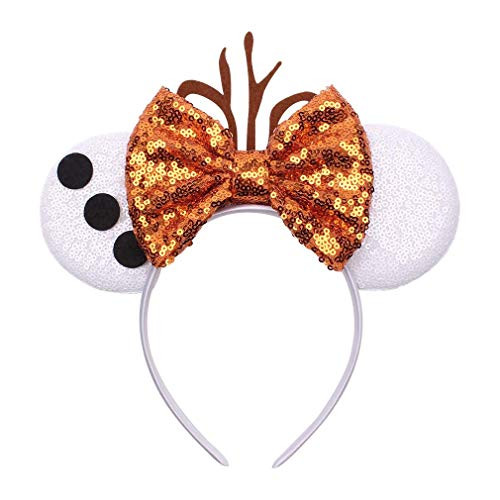 YanJie Mouse Ears Bow Headbands Glitter Party Hot Pink Princess Decoration Cosplay Costume for Girls   Women DSNFG-13