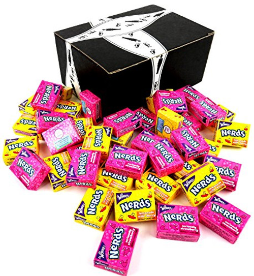 Wonka Fun Size Nerds 2-Flavor Variety One 1 lb Bag of Assorted Lemonade Wild Cherry Seriously Strawberry in a BlackTie Box Wonka Fun Size Nerds 2-Flavor Variety One 1 lb Bag of Assorted Lemonade Wild Cherry Seriously Strawberry in a BlackTie Box