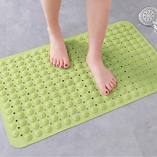 Bathroom Rugs Bath Anti-Slip Mat Shower Bath Toilet Toilet Bathroom Carpet Waterproof Massage Foot Mat Bathroom Mat Soft And Comfortable Bath Mat With Suction Cup Drainage Hole 16X31inch sage green