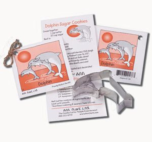 Dolphin Cookie and Fondant Cutter - Ann Clark - 4.1 Inches - US Tin Plated Steel Dolphin Cookie and Fondant Cutter - Ann Clark - 4.1 Inches - US Tin Plated Steel