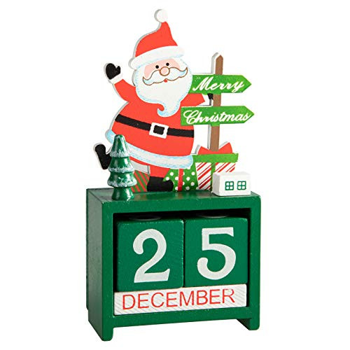 MerryHeart Christmas Countdown Advent Calendar Wooden Block Table Numbers Countdown to Christmas Tabletop Desk Calendar Handmade for Home Decoration Green MerryHeart Christmas Countdown Advent Calendar Wooden Block Table Numbers Countdown to Christmas Tabletop Desk Calendar Handmade for Home Decoration Green