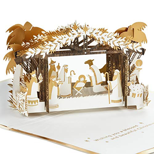 Hallmark Signature Paper Wonder Religious Pop Up Christmas Card Nativity