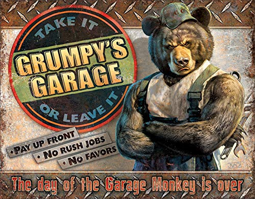 Desperate Enterprises Grumpys Garage Tin Sign 16 W x 12_5 H Desperate Enterprises Grumpys Garage Tin Sign 16 W x 12_5 H