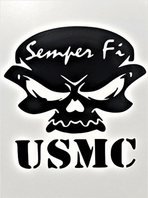 US Marine Corp Semper Fi USMC Military Veteran Vinyl Decal Sticker|BLACK|Cars Trucks Vans SUV Tool Box Laptops Wall Art|5.5" X 5.5"|CGS382 US Marine Corp Semper Fi USMC Military Veteran Vinyl Decal Sticker|BLACK|Cars Trucks Vans SUV Tool Box Laptops Wall Art|5.5" X 5.5"|CGS382