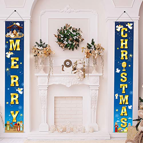 Christmas Decoration Merry Christmas Banners Front Porch Signs Welcome Hanging Door Banners Xmas Yard Sign Religious Indoor Outdoor Decor for Farmhouse Home Wall fireplace Christmas Decoration Merry Christmas Banners Front Porch Signs Welcome Hanging Door Banners Xmas Yard Sign Religious Indoor Outdoor Decor for Farmhouse Home Wall fireplace