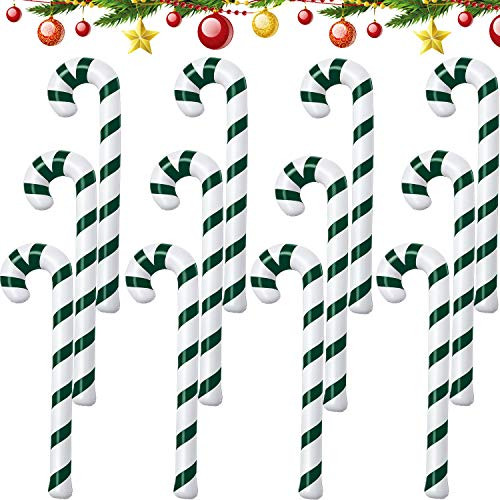 12 Pieces 35 Inch Inflatable Candy Canes Christmas Candy Canes Balloons for Party Decorations Outdoor Candy Canes Decorations Christmas Decoration Crafts Supplies Green 12 Pieces 35 Inch Inflatable Candy Canes Christmas Candy Canes Balloons for Party Decorations Outdoor Candy Canes Decorations Christmas Decoration Crafts Supplies Green