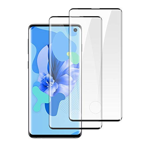 Galaxy S10 Screen Protector 2 Pack 9H Hardness Support Fingerprint Sensor ScratchProof No Bubbles HD Tempered Glass Screen Protector for Samsung Galaxy S10