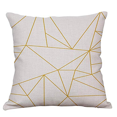YeeJu Geometric Decorative Throw Pillow Covers Cotton Linen Square Cushion Covers Outdoor Couch Sofa Home Pillow Covers 22x22 Inch