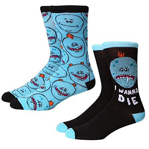 Rick and Morty Meeseeks Socks - I Wanna DieMeeseek Heads 2-pack Crew Socks Rick and Morty Meeseeks Socks - I Wanna DieMeeseek Heads 2-pack Crew Socks
