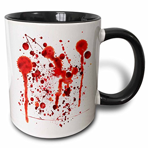 3dRose Fake Blood Splatters Mug 11 oz Black