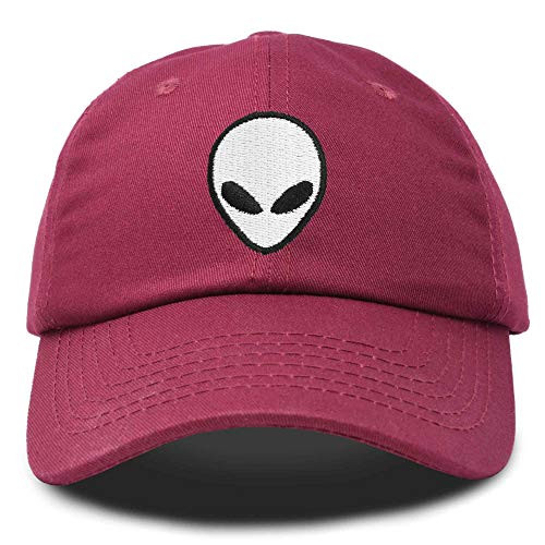 DALIX Alien Head Baseball Cap Mens and Womens Hat in Maroon