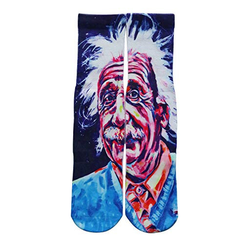 Crazy Fun Cool 3D Print Colorful Athletic Crew Socks MensEinstein Crazy Fun Cool 3D Print Colorful Athletic Crew Socks MensEinstein