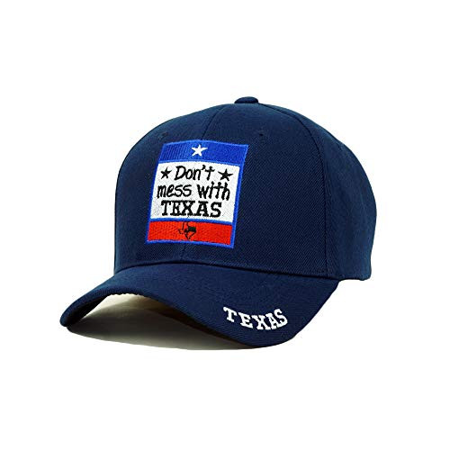 Bingoo Dont Mess with Texas Embroidery Hat Lone State Adjustable Baseball Cap Navy