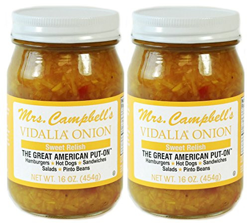 Mrs_ Campbells Vidalia Onion Sweet Relish 16 Oz Glass Jar Pack of 2