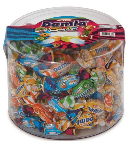Tayas Damla Sours Turkish Assorted Fruit Flavored Soft Candies 800g bucket