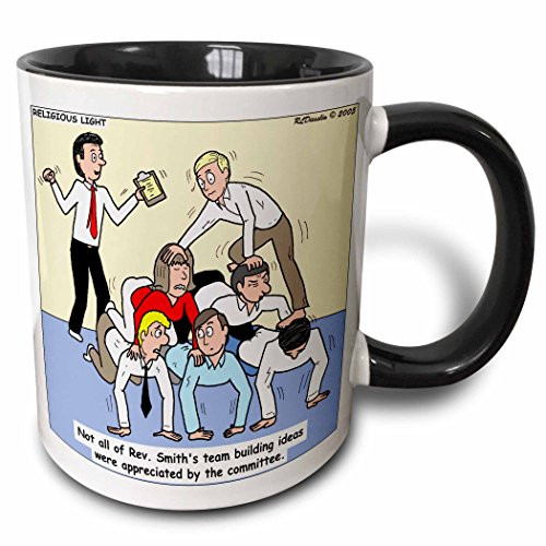 3dRose Pastor Team Building Ideas Ceramic Mug 11 oz BlackWhite