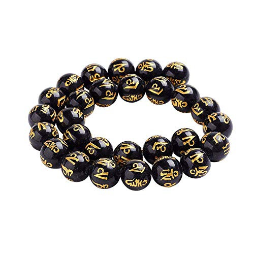 PH PandaHall 28pcs 14mm Natural Black Obsidian Beads Strand Gemstone Round Loose Beads Energy Stone Beads for Jewelry Making 15_3 PH PandaHall 28pcs 14mm Natural Black Obsidian Beads Strand Gemstone Round Loose Beads Energy Stone Beads for Jewelry Making 15_3