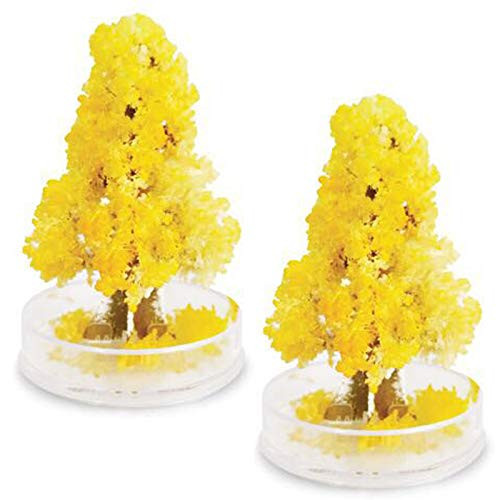 Weniii Magic Growing Tree kit Funny DIY Crystal Christmas Tree Different Birthday Party Gifts Crystals Growing Kit 2PCS Yellow