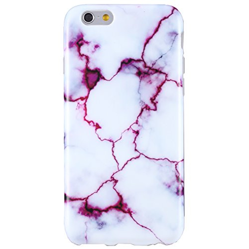VIVIBIN iPhone 6 Plus Case,iPhone 6s Plus Case,Cute Purple White Marble for Women Girls Clear Bumper Best Protective Soft Silicone Rubber Matte TPU Cover Slim Fit Phone Case for iPhone 6 Plus/6s Plus
