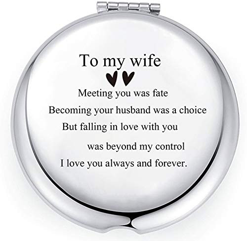 I love you always and forever-Wife Gifts From Husband RomanticPersonalized Wife Pocket Makeup Mirror Gifts for Valentines Day from Husband Engraved Anniversaries Gift to Wife I love you always and forever-Wife Gifts From Husband RomanticPersonalized Wife Pocket Makeup Mirror Gifts for Valentines Day from Husband Engraved Anniversaries Gift to Wife