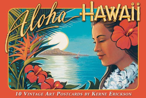 Hawaiian Vintage Boxed Postcards Set of 10 - Aloha Hawaii by Kerne Erickson