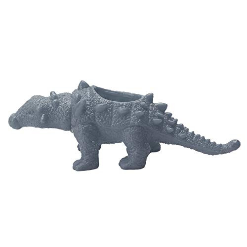 YiZYiF Creative Succulent Pot Dinosaur Rabbit Shaped Planter Container Gardening Plant Flower Pot Cactus Bonsai Pot for Home Office Desktop Decoration Grey Ankylosaurus
