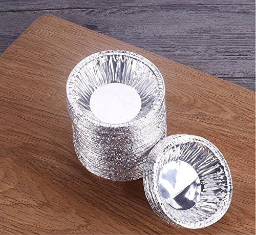VNDEFUL 250PCS Disposable Baking Tinfoil Cupcake Circular Egg Tart Mold Cups