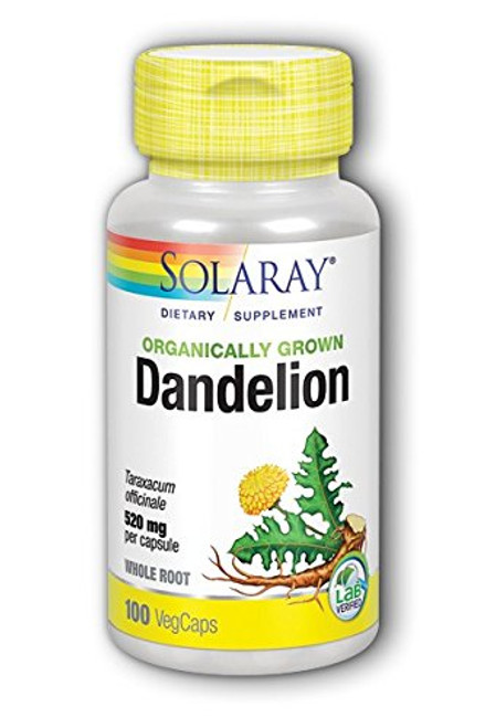 Solaray Dandelion Root Organically Grown Veg Cap Btl-Plastic 520mg 100ct Solaray Dandelion Root Organically Grown Veg Cap Btl-Plastic 520mg 100ct