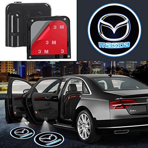 Car Door Welcome Logo Light for Mazda Wireless Courtesy Projector LED Ghost Shadow Lights Lamp Suitable fit Mazda All Models?2 Pieces?
