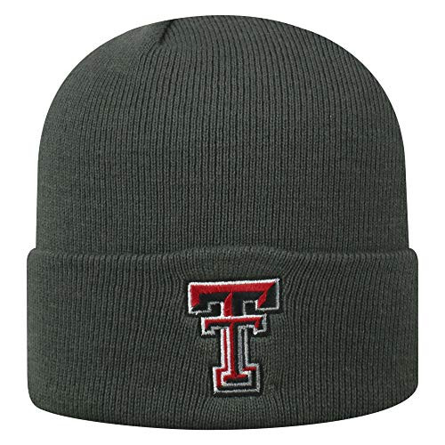 Top of the World Texas Tech Red Raiders Mens Cuffed Knit Hat Charcoal Icon One Fit