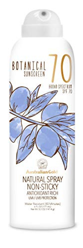 Australian Gold Botanical Sunscreen Natural Spray SPF 70 6 Ounce  Broad Spectrum  Water Resistant