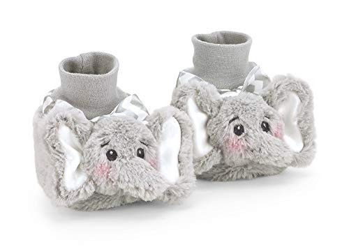 Bearington Baby Lil Spout Plush Stuffed Animal Gray Elephant Sock Top Slipper Booties
