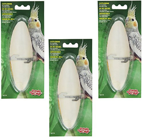 Living World Cuttlebone with Holder for Cage Bird 6 to7-Inch Large 3 Pack