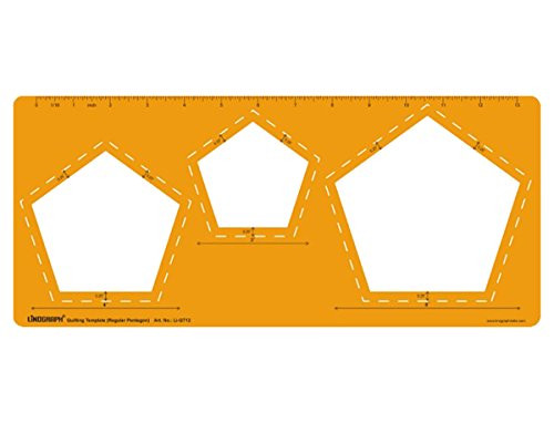 Regular Pentagon Patch Cutting Drawing Stencil Quilting Template by LINOGRAPH