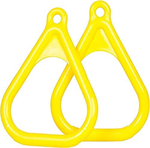 Swing Set Stuff Plastic Trapeze Rings with SSS Logo Sticker Yellow